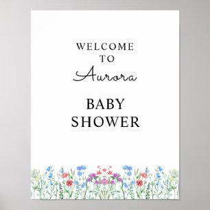 Multihued Wildflower Baby Shower Celebration Poster