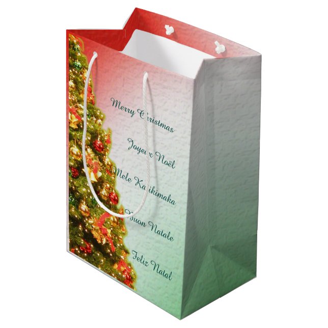 Multilangual christmas gift bag  (Back Angled)