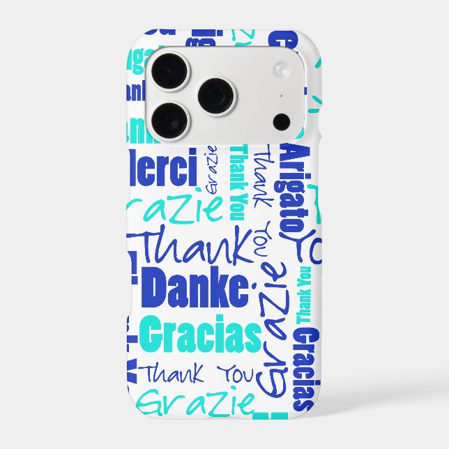 Multilingual Blue Turquoise Thank You Topography (Back)