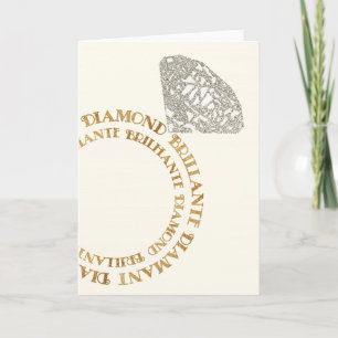 Multilingual Diamond Ring Typography Card (Blank)