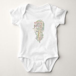 Multilingual Hakuna Matata Global Word Cloud Art Baby Bodysuit