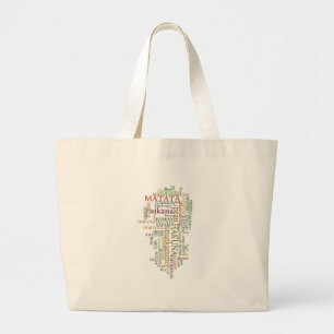Multilingual Hakuna Matata Global Word Cloud Art Large Tote Bag