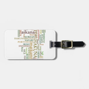 Multilingual Hakuna Matata Global Word Cloud Art Luggage Tag