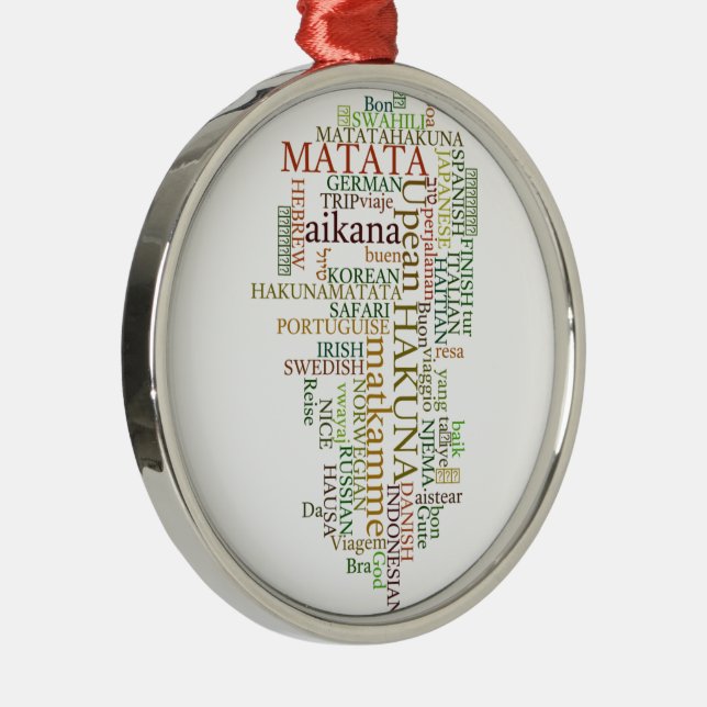 Multilingual Hakuna Matata Global Word Cloud Art Metal Tree Decoration (Right)