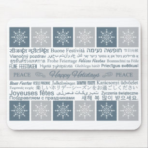 Multilingual Happy Holidays mousepad