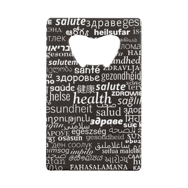 Multilingual Health Text Bottle Opener Your Colors (Front)