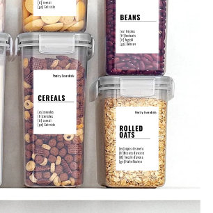 Multilingual Kitchen Baking Organisation Jar Label