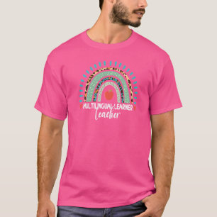 Multilingual Learner Teacher Leopard Rainbow Lingu T-Shirt