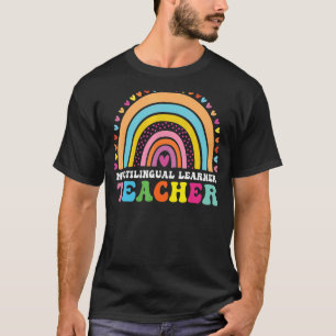 Multilingual Learner Teacher Leopard Rainbow Multi T-Shirt