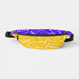Multilingual Love Text Fanny Pack - Custom Colours