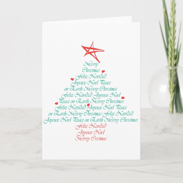 Multilingual Merry Christmas! Holiday Card (Front)