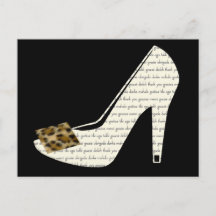 Multilingual Thank You Leopard Print Shoe Postcard