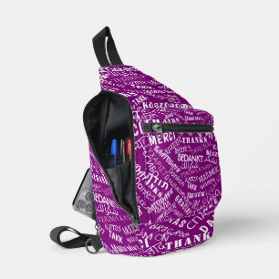 Multilingual Thank You Text Custom Your Colours Sling Bag