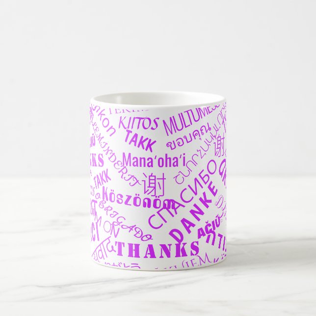 Multilingual Thank You Text Mug Choose Colours (Center)