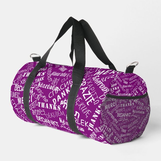 Multilingual Thank You Text Personalised Duffle Bag (Right Corner)