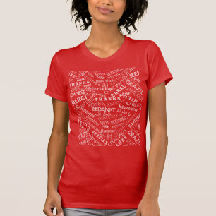 Multilingual Thank You Text T-Shirt Choose Colour