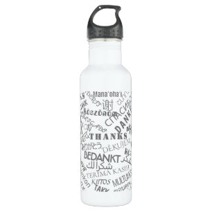 Multilingual Thank You Text Water Bottle Your Gift