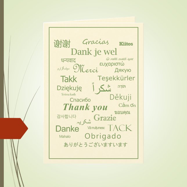 Multilingual "Thank You" Typography All Occasions Thank You Card (Multilingual "Thank You" card)