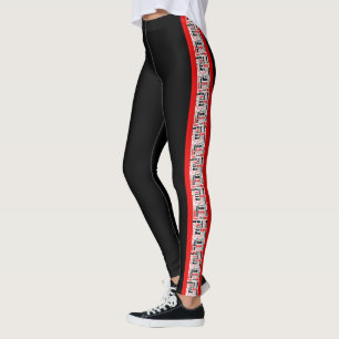 Multilingual Thank You Typography Vertical Stripes Leggings