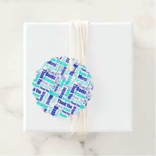 Multilingual Thanks Typography Collage Blues Favour Tags