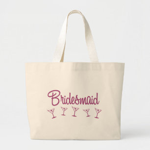 MultiMartini-Bridesmaid-Pink Large Tote Bag