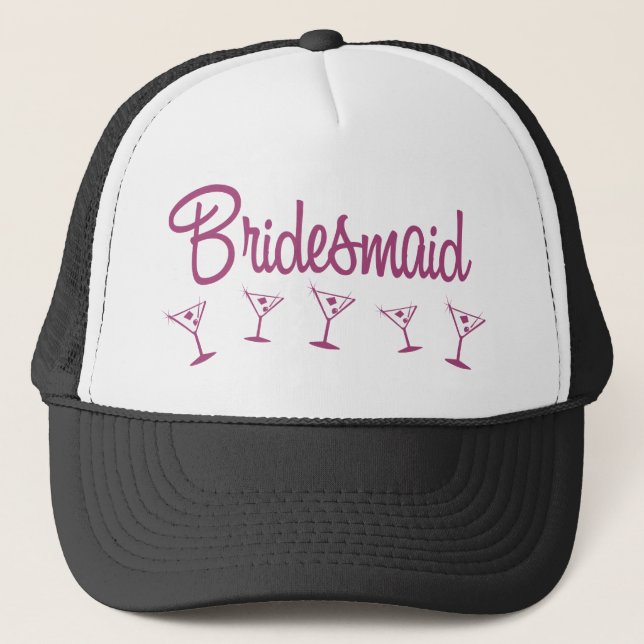 MultiMartini-Bridesmaid-Pink Trucker Hat (Front)