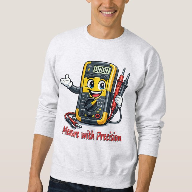 Multimeter Cartoon Measure With Precision Sweatshi Sweatshirt (Front)