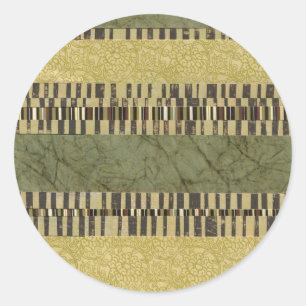 Multipatterned Panel Painting Classic Round Sticker