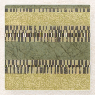 Multipatterned Panel Painting Glass Coaster
