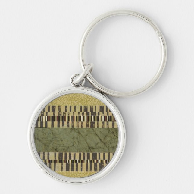 Multipatterned Panel Painting Key Ring (Front)