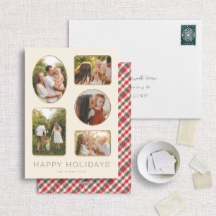 Multiphoto Classic Gold Frame Holiday Photo Card