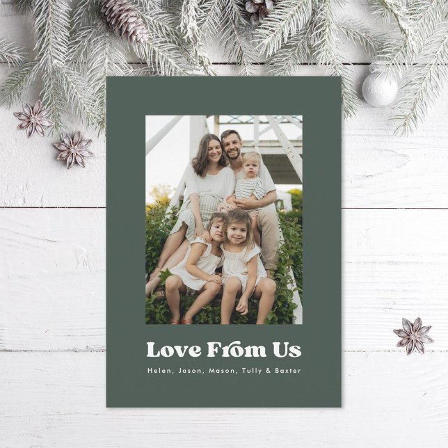Multiphoto Love from Us Family Photo Holiday Card (Creator Uploaded)
