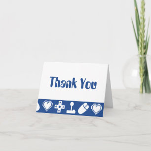 Multiplayer Mode in Blue Thank You Card