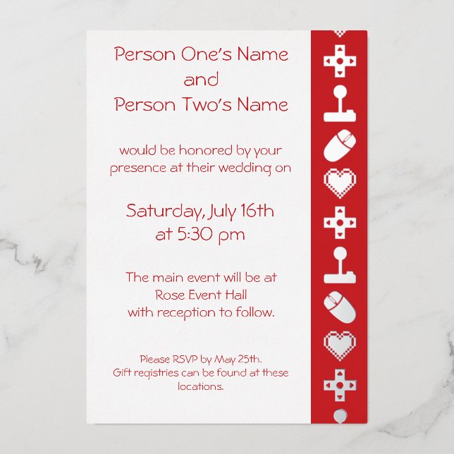 Multiplayer Mode in Cherry Foil Invitation (Front)