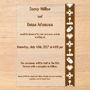 Multiplayer Mode in Chocolate Acrylic Wedding Invitations