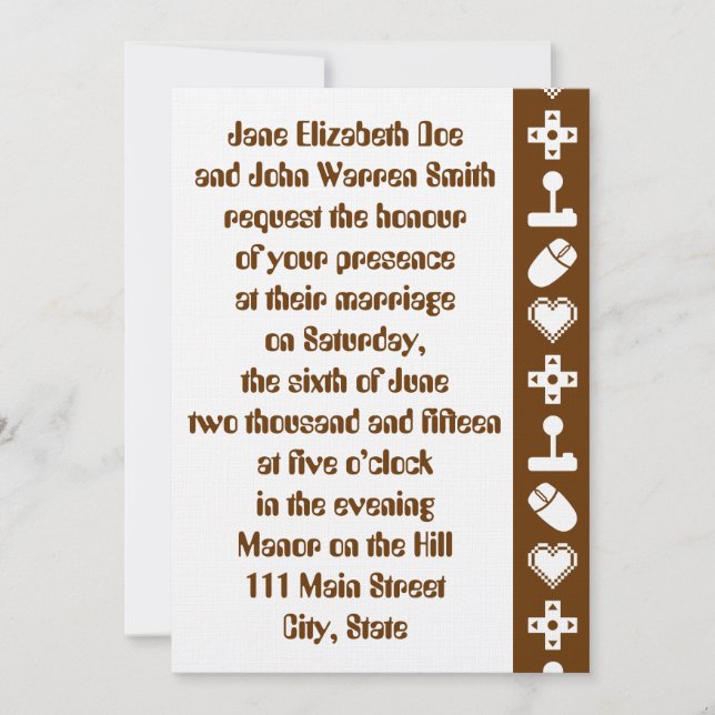 Multiplayer Mode in Chocolate Wedding Invitation (Front)