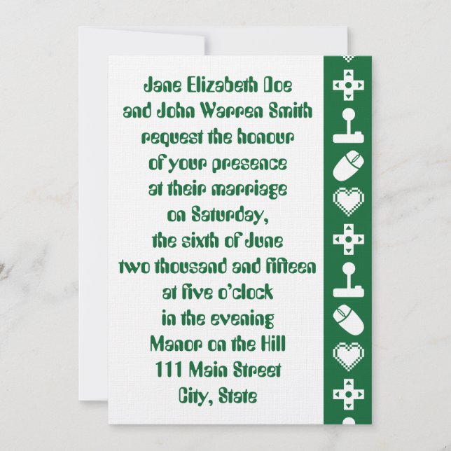 Multiplayer Mode in Green Wedding Invitation (Front)