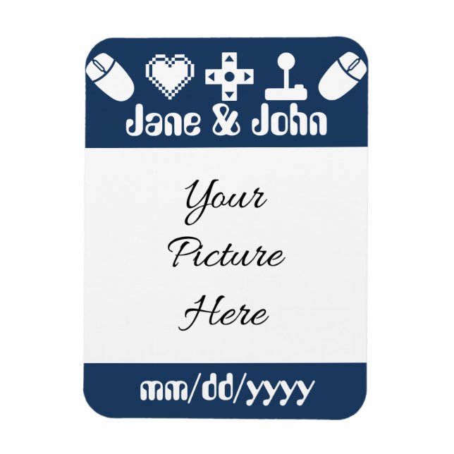 Multiplayer Mode in Navy Save-the-Date Magnet (Vertical)