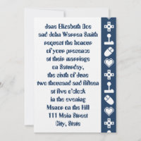 Multiplayer Mode in Navy Wedding Invitation