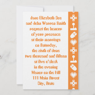Multiplayer Mode in Orange Wedding Invitation