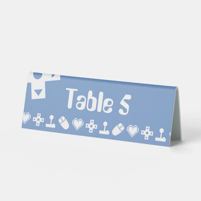 Multiplayer Mode in Periwinkle Table Tent Sign (Front)