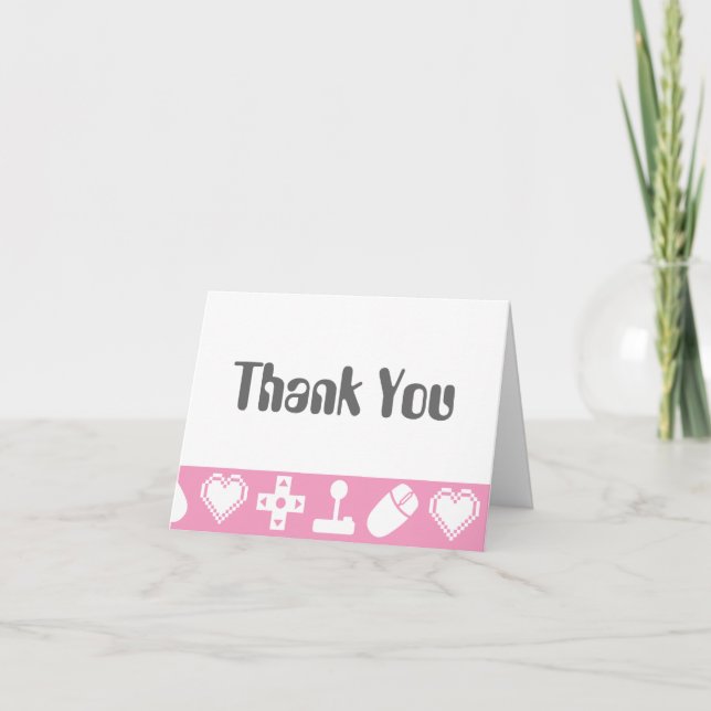 Multiplayer Mode in Petal Pink Thank You Card (Front)
