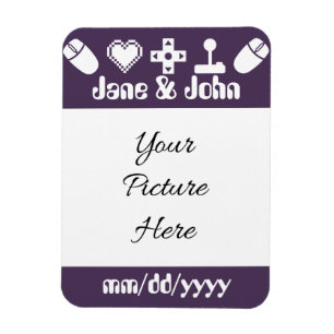 Multiplayer Mode in Purple Save-the-Date Magnet