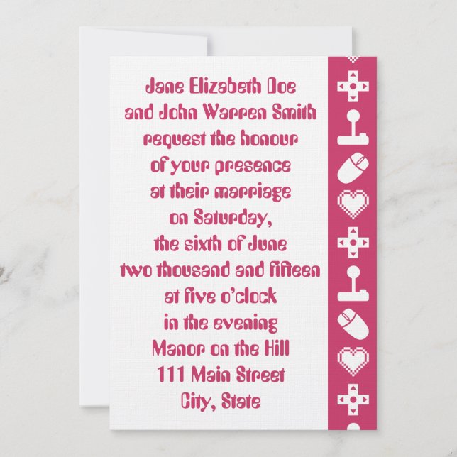 Multiplayer Mode in Raspberry Wedding Invitation (Front)