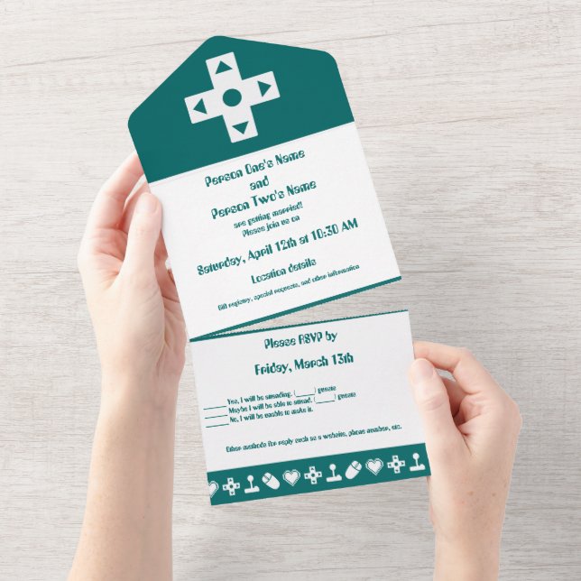 Multiplayer Mode in Teal All In One Invitation (Tearaway)