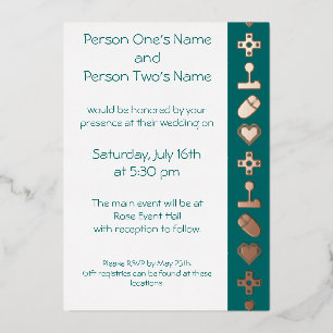 Multiplayer Mode in Teal Foil Invitation