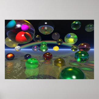 multiple balls in multiple colours poster