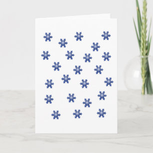 Multiple Blue Snowflake Starburst Greeting Card