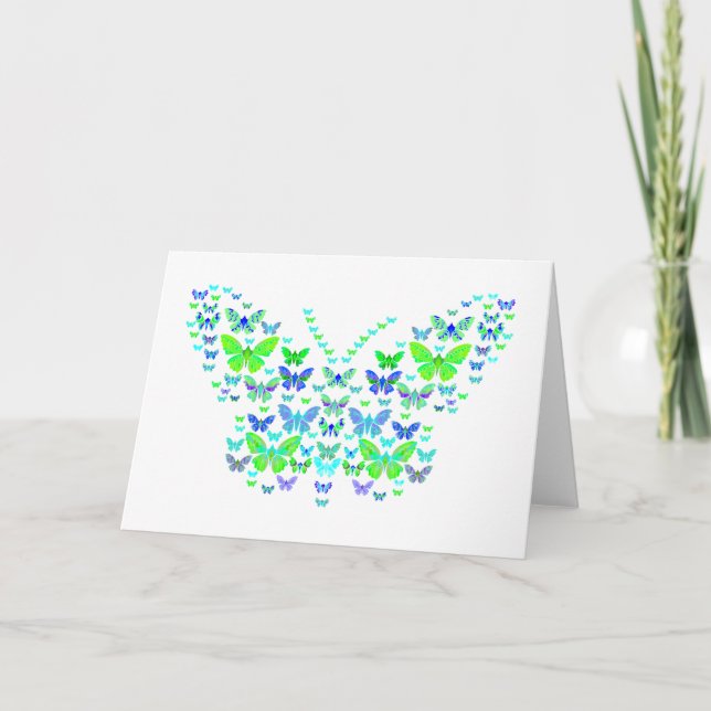 multiple butterflies Folded Note Card (Front)