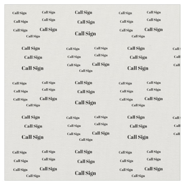 Multiple Call Signs Ham Radio Fabric (Close Up)
